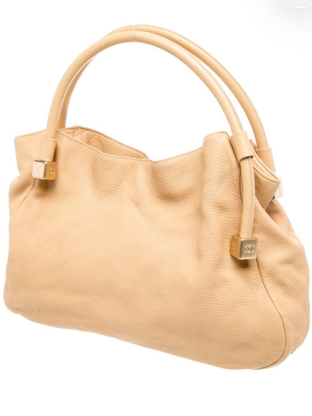 CHANEL Beige Leather CC-Topped Tote - Picture 3 of 12
